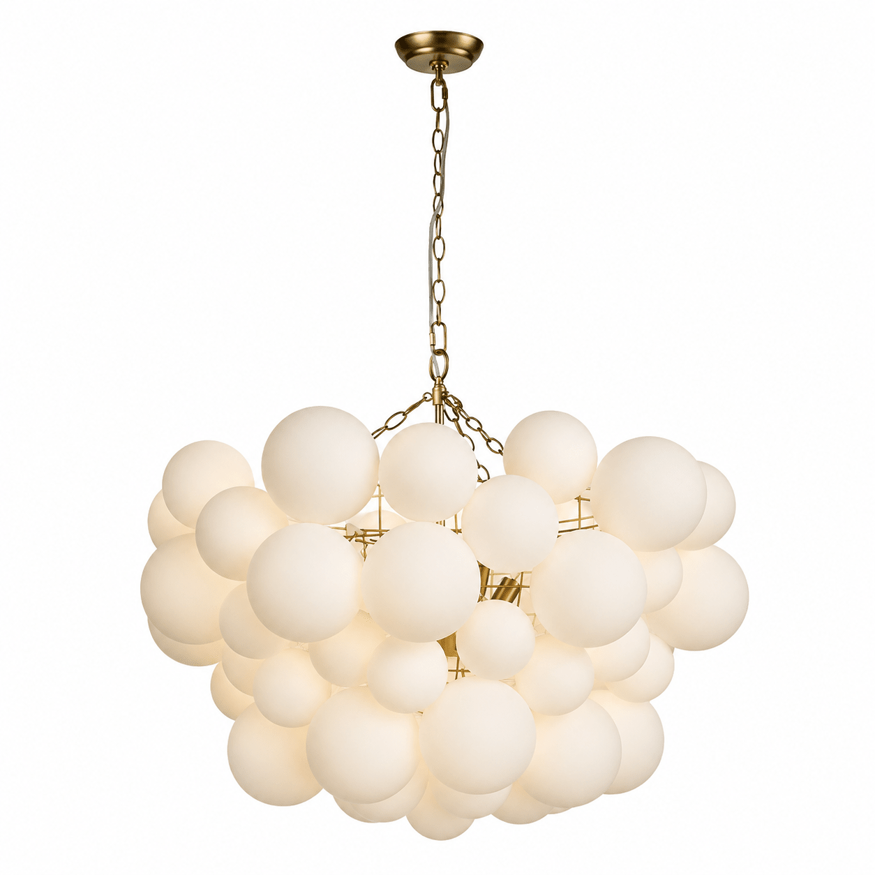Elegant Glass Ball Bubble Chandelier - Adjustable Height & Modern Desi