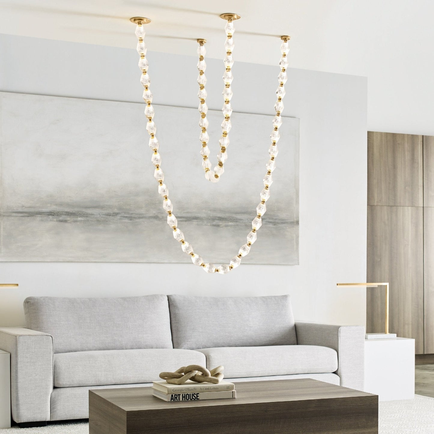 Riviere Chain Chandelier - Elegant Design, Adjustable Height, LED Comp