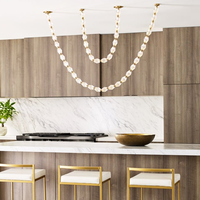 Riviere Chain Chandelier - Elegant Design, Adjustable Height, LED Comp