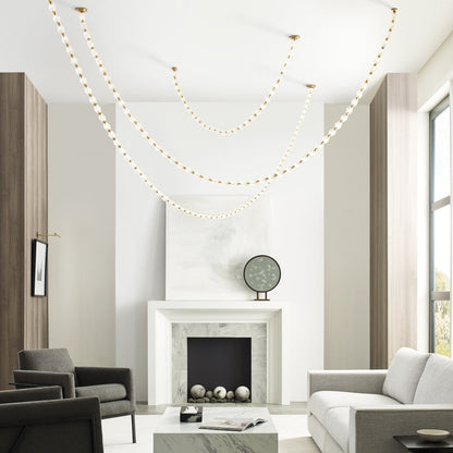 Riviere Chain Chandelier - Elegant Design, Adjustable Height, LED Comp
