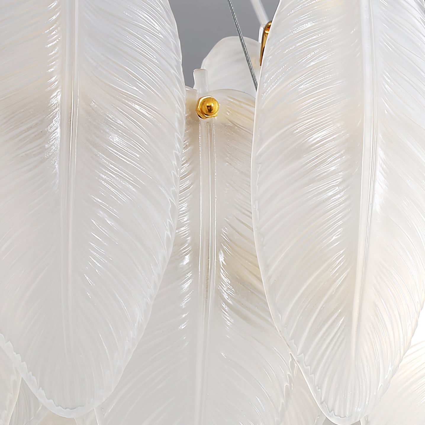Elegant Glass Feather Chandelier - Unique Design & Adjustable Height