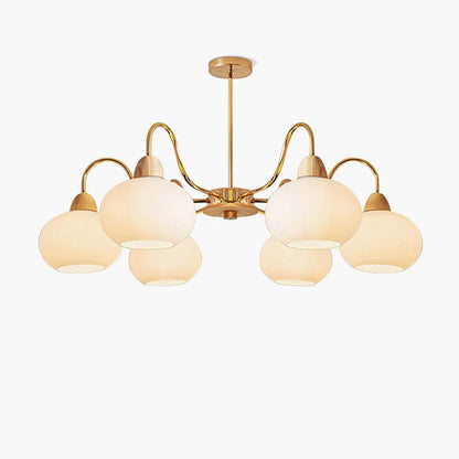 Elegant Glass Persimmon Chandelier with Adjustable Height & Warm Light