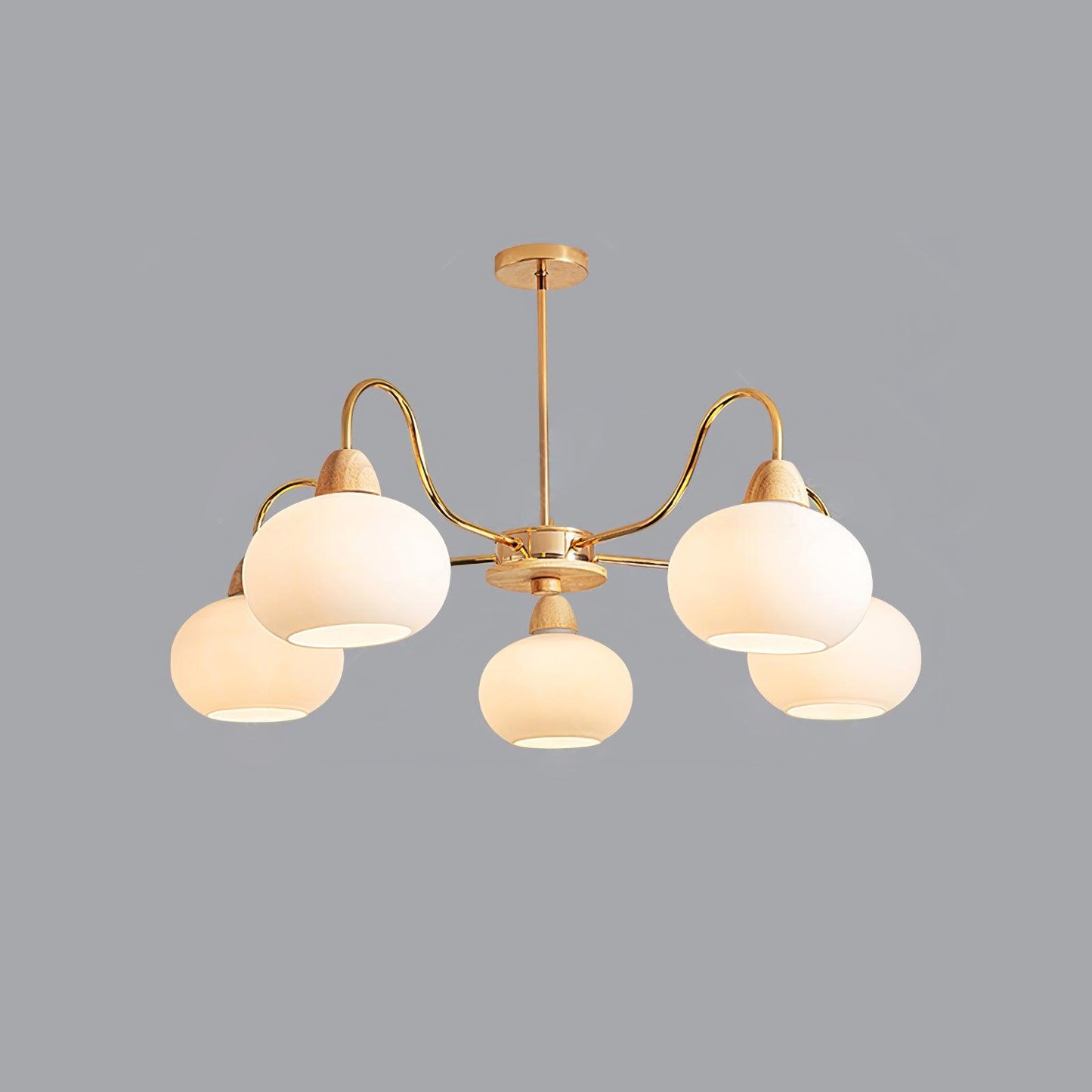 Elegant Glass Persimmon Chandelier with Adjustable Height & Warm Light