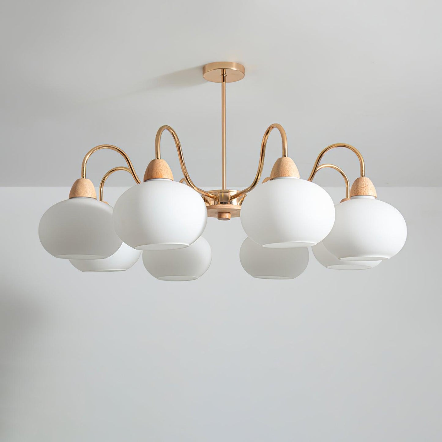 Elegant Glass Persimmon Chandelier with Adjustable Height & Warm Light