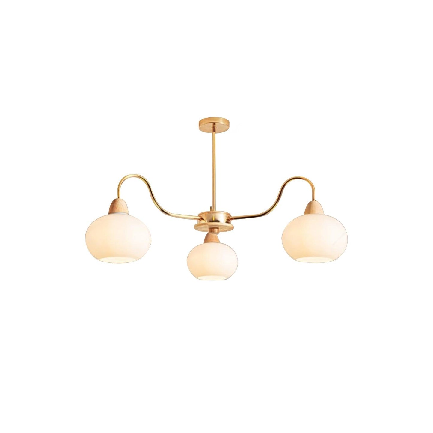 Elegant Glass Persimmon Chandelier with Adjustable Height & Warm Light