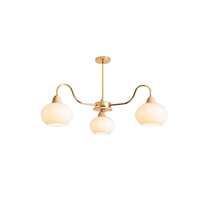 Elegant Glass Persimmon Chandelier with Adjustable Height & Warm Light