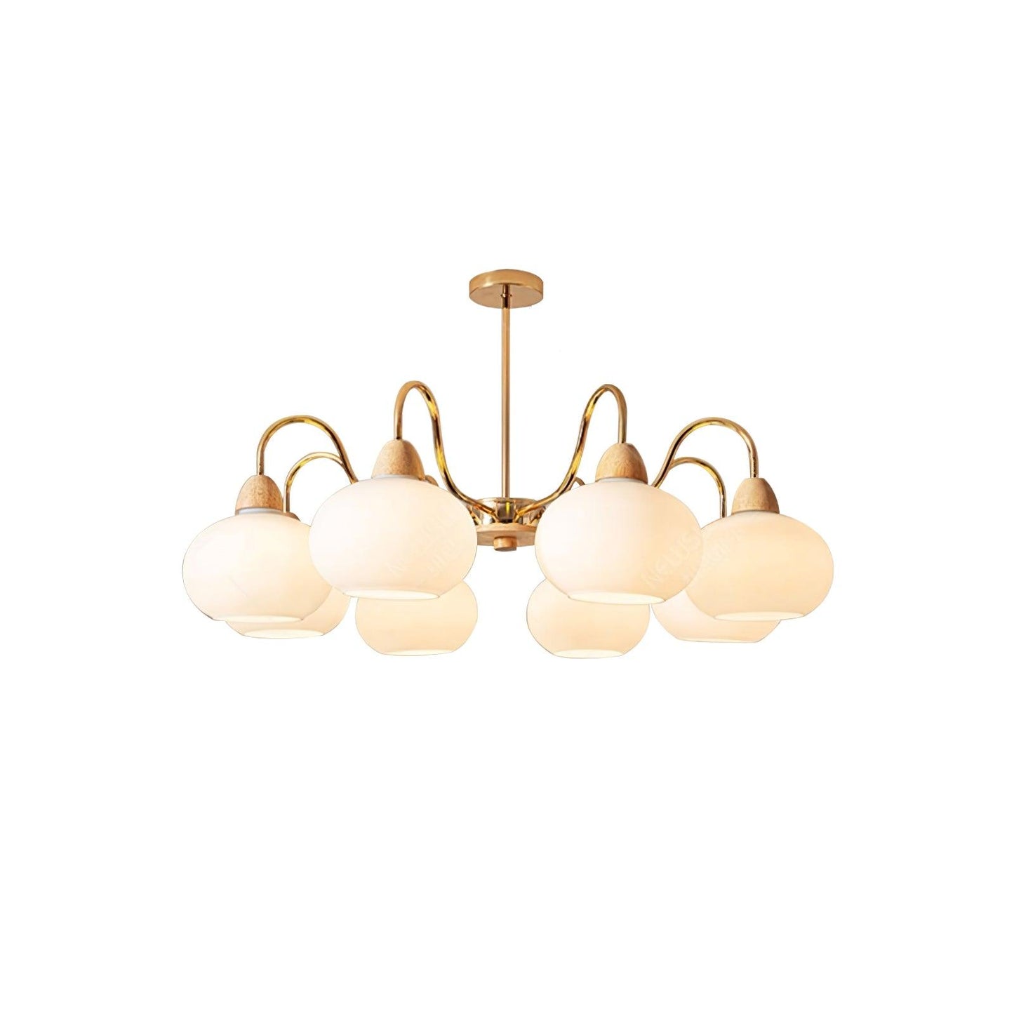 Elegant Glass Persimmon Chandelier with Adjustable Height & Warm Light