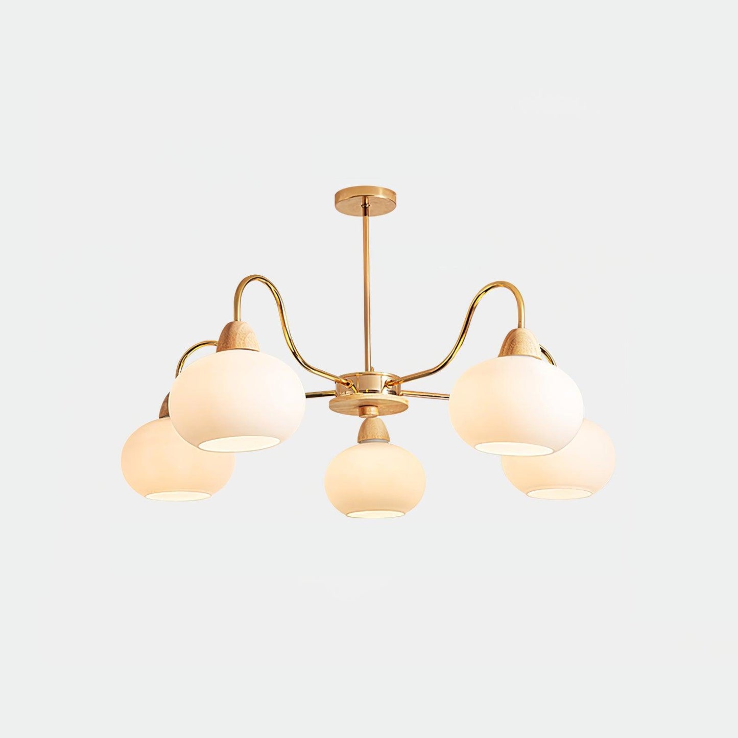 Elegant Glass Persimmon Chandelier with Adjustable Height & Warm Light