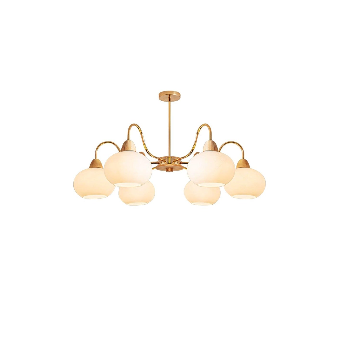 Elegant Glass Persimmon Chandelier with Adjustable Height & Warm Light