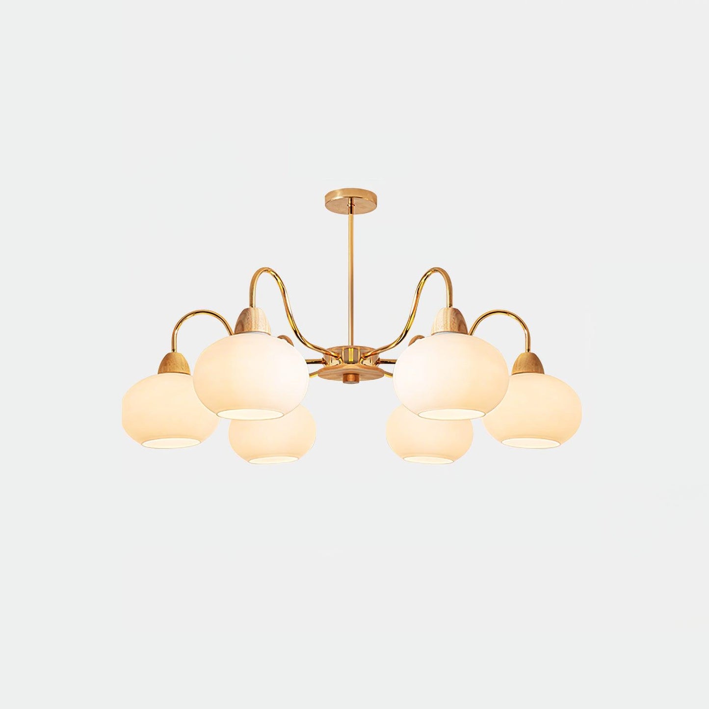 Elegant Glass Persimmon Chandelier with Adjustable Height & Warm Light