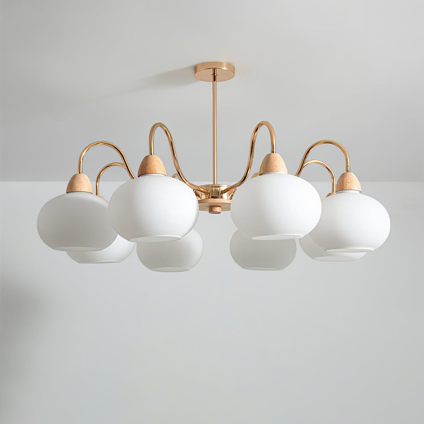 Elegant Glass Persimmon Chandelier with Adjustable Height & Warm Light