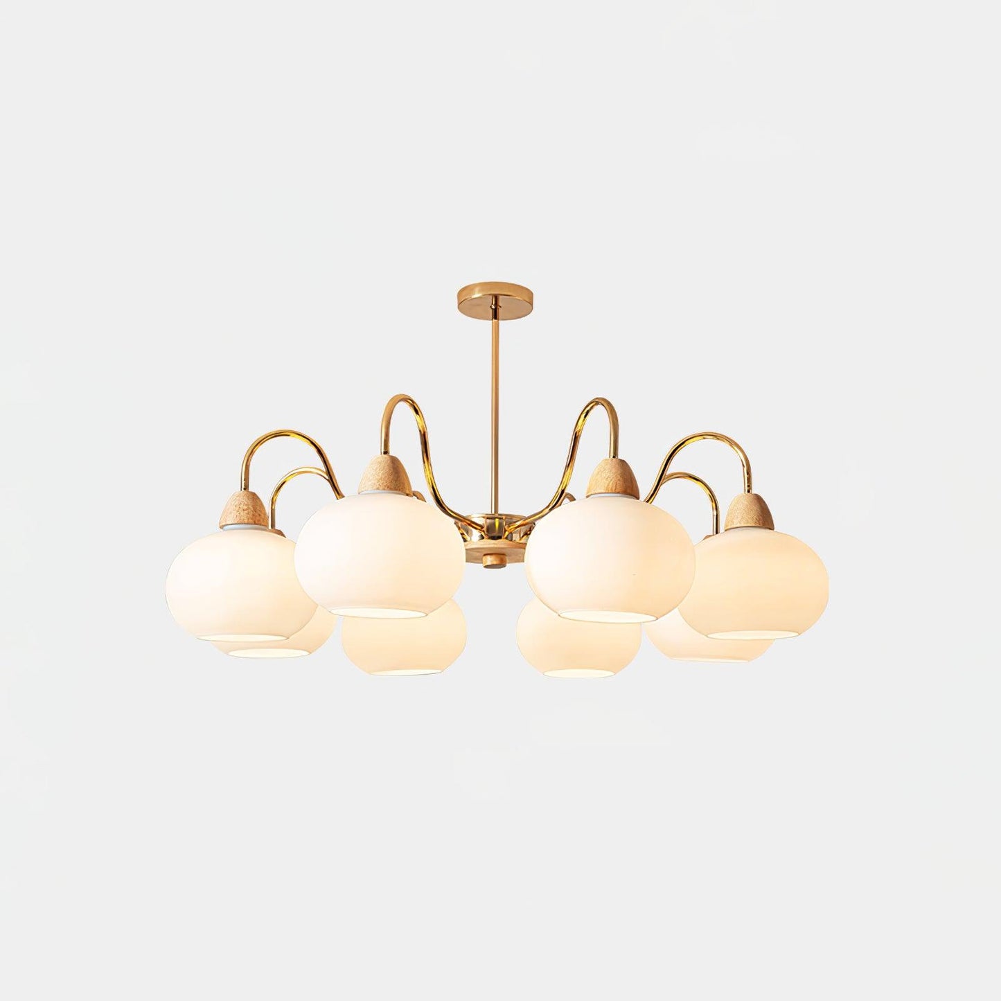 Elegant Glass Persimmon Chandelier with Adjustable Height & Warm Light