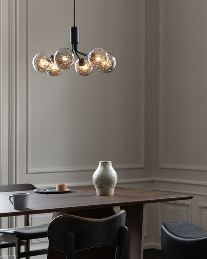 Modern Glass Sphere Cluster Chandelier - Adjustable Height, Elegant De