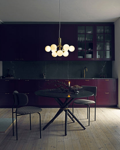 Modern Glass Sphere Cluster Chandelier - Adjustable Height, Elegant De