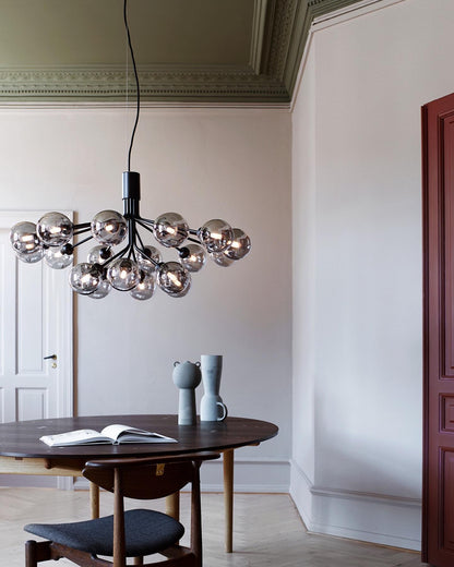 Modern Glass Sphere Cluster Chandelier - Adjustable Height, Elegant De