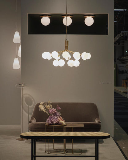 Modern Glass Sphere Cluster Chandelier - Adjustable Height, Elegant De