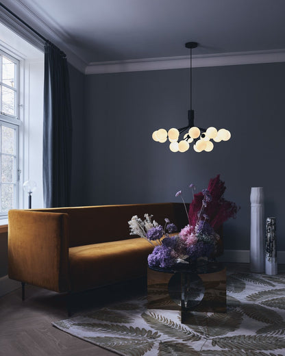 Modern Glass Sphere Cluster Chandelier - Adjustable Height, Elegant De
