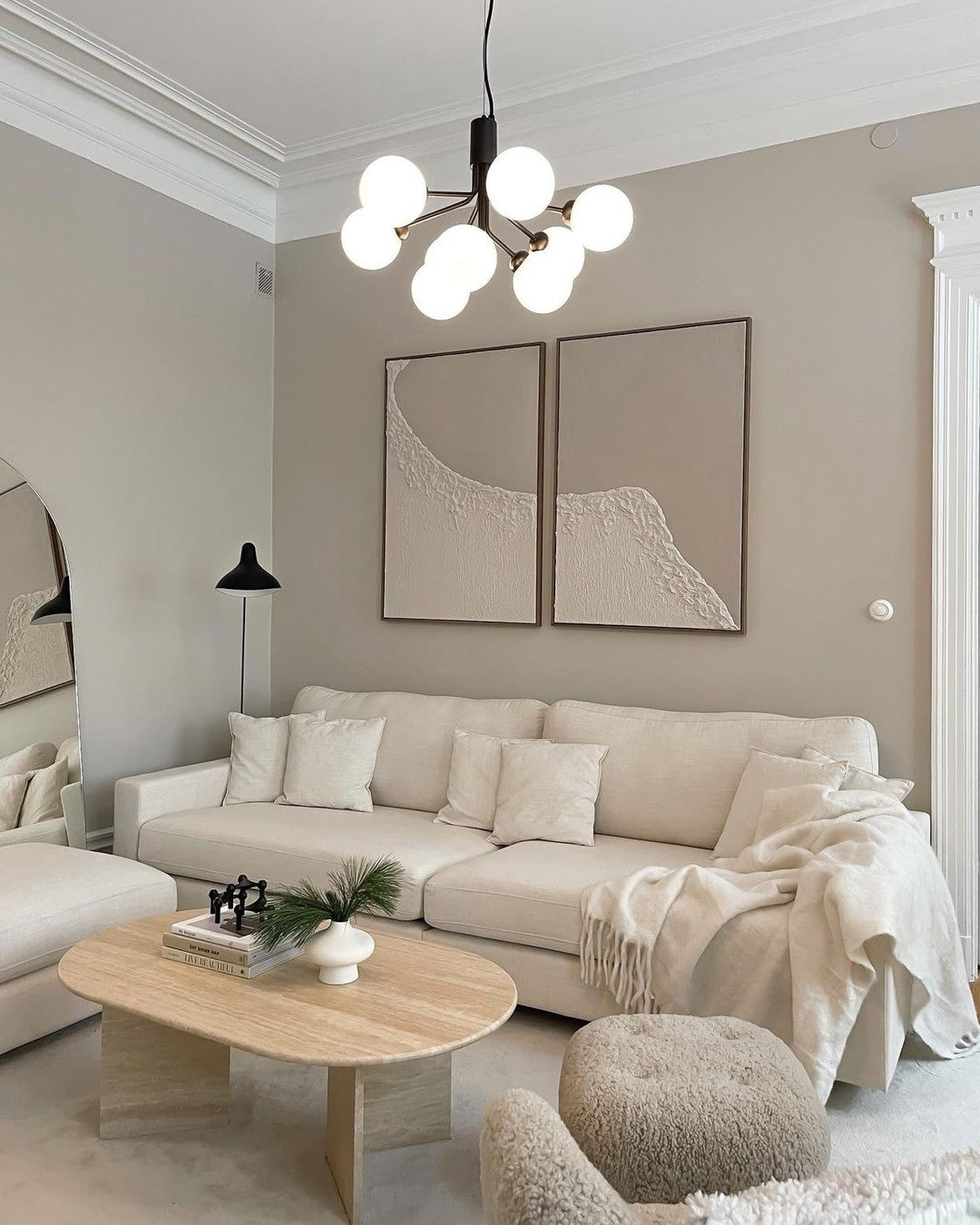 Modern Glass Sphere Cluster Chandelier - Adjustable Height, Elegant De