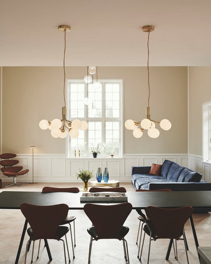 Modern Glass Sphere Cluster Chandelier - Adjustable Height, Elegant De