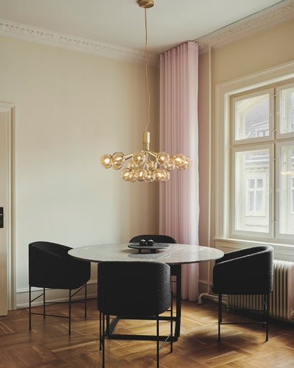 Modern Glass Sphere Cluster Chandelier - Adjustable Height, Elegant De