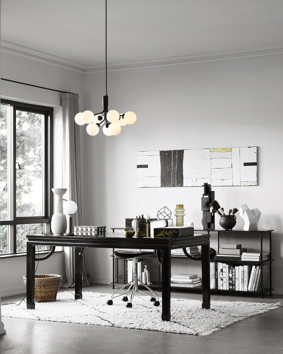 Modern Glass Sphere Cluster Chandelier - Adjustable Height, Elegant De