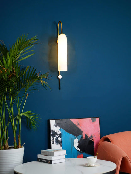 Sleek Modern Glass Wall Lamp with Adjustable Brightness & Energy Effic