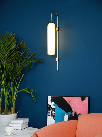 Sleek Modern Glass Wall Lamp with Adjustable Brightness & Energy Effic