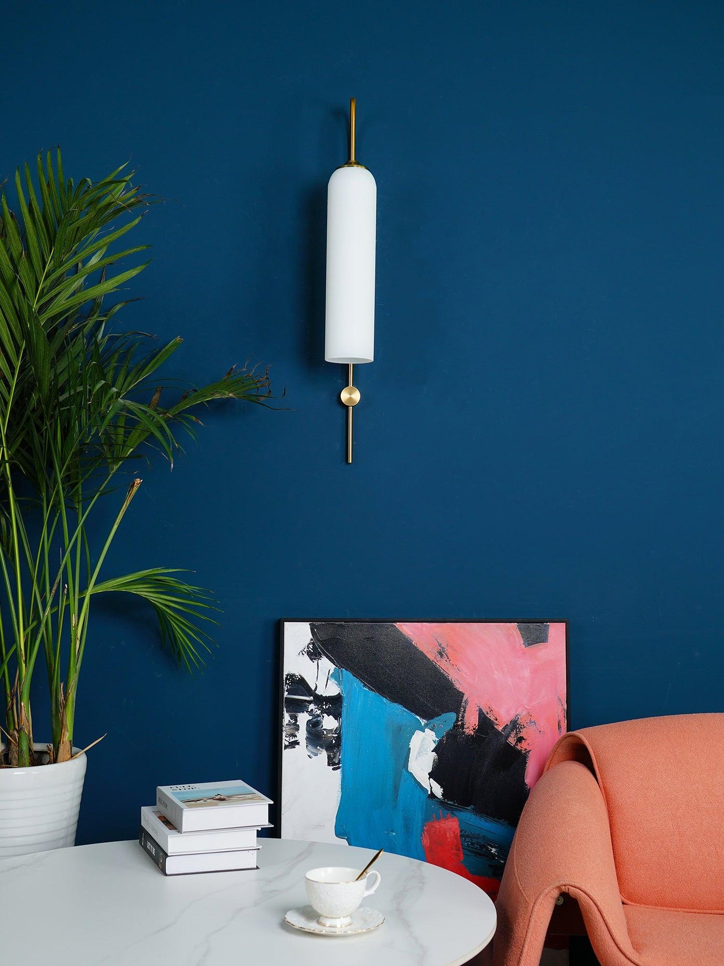 Sleek Modern Glass Wall Lamp with Adjustable Brightness & Energy Effic