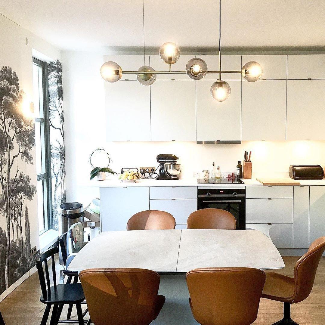 Modern Orb Chandelier - Adjustable Height, Energy-Efficient LED Lights