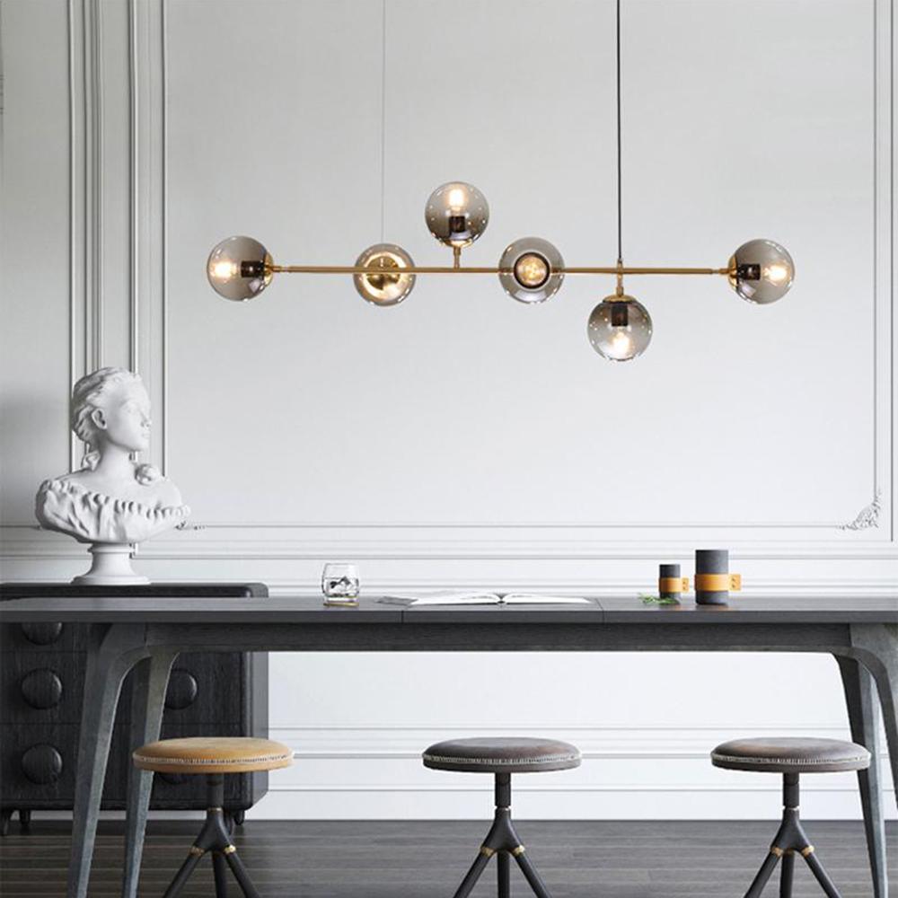 Modern Orb Chandelier - Adjustable Height, Energy-Efficient LED Lights