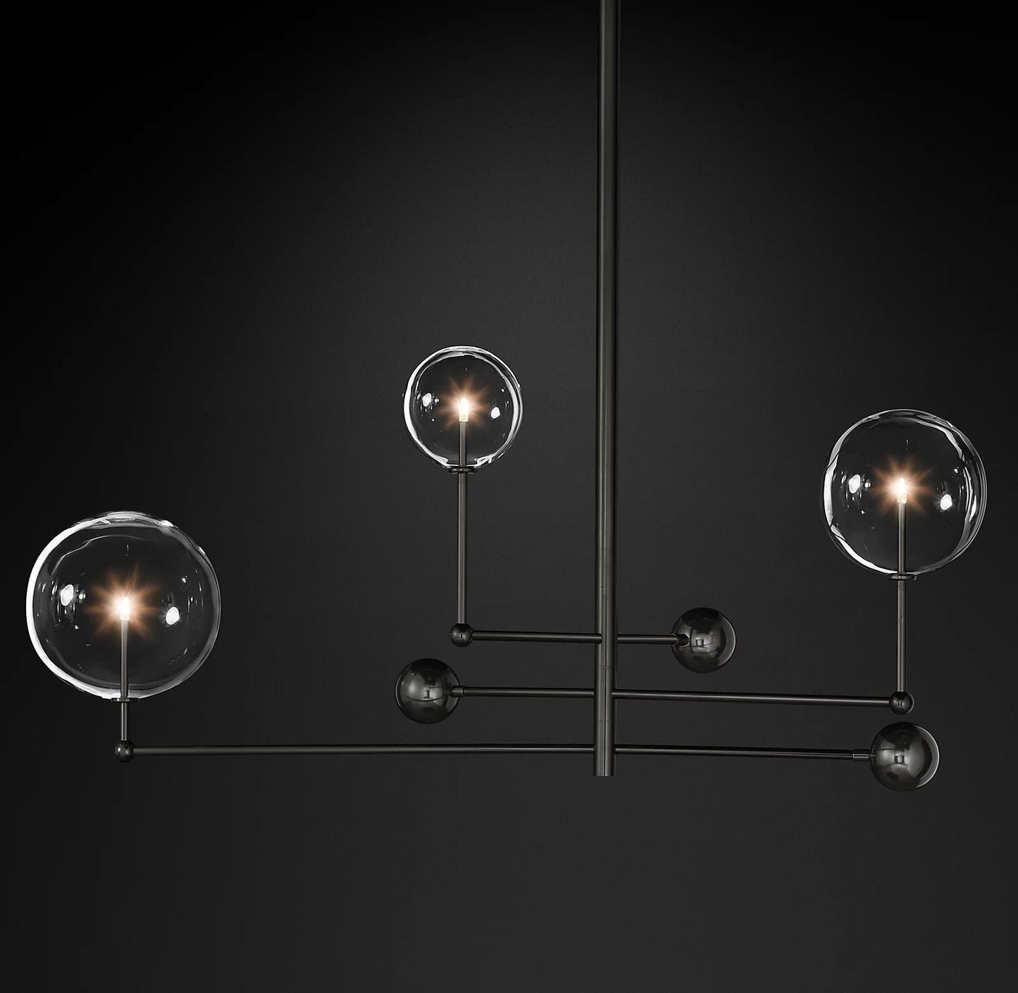 Elegant Glass Globe Mobile Chandelier with Adjustable Height & LED Com