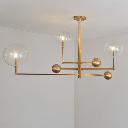 Elegant Glass Globe Mobile Chandelier with Adjustable Height & LED Com