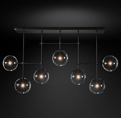 Elegant Glass Globe Mobile Chandelier with Adjustable Height & LED Com