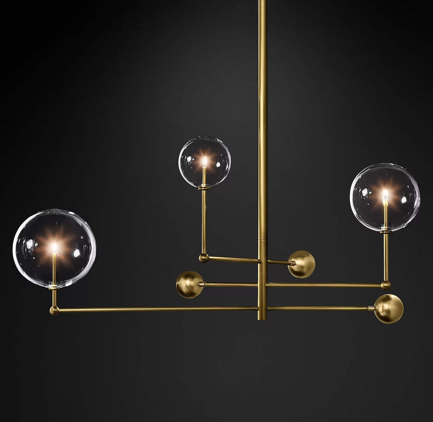 Elegant Glass Globe Mobile Chandelier with Adjustable Height & LED Com