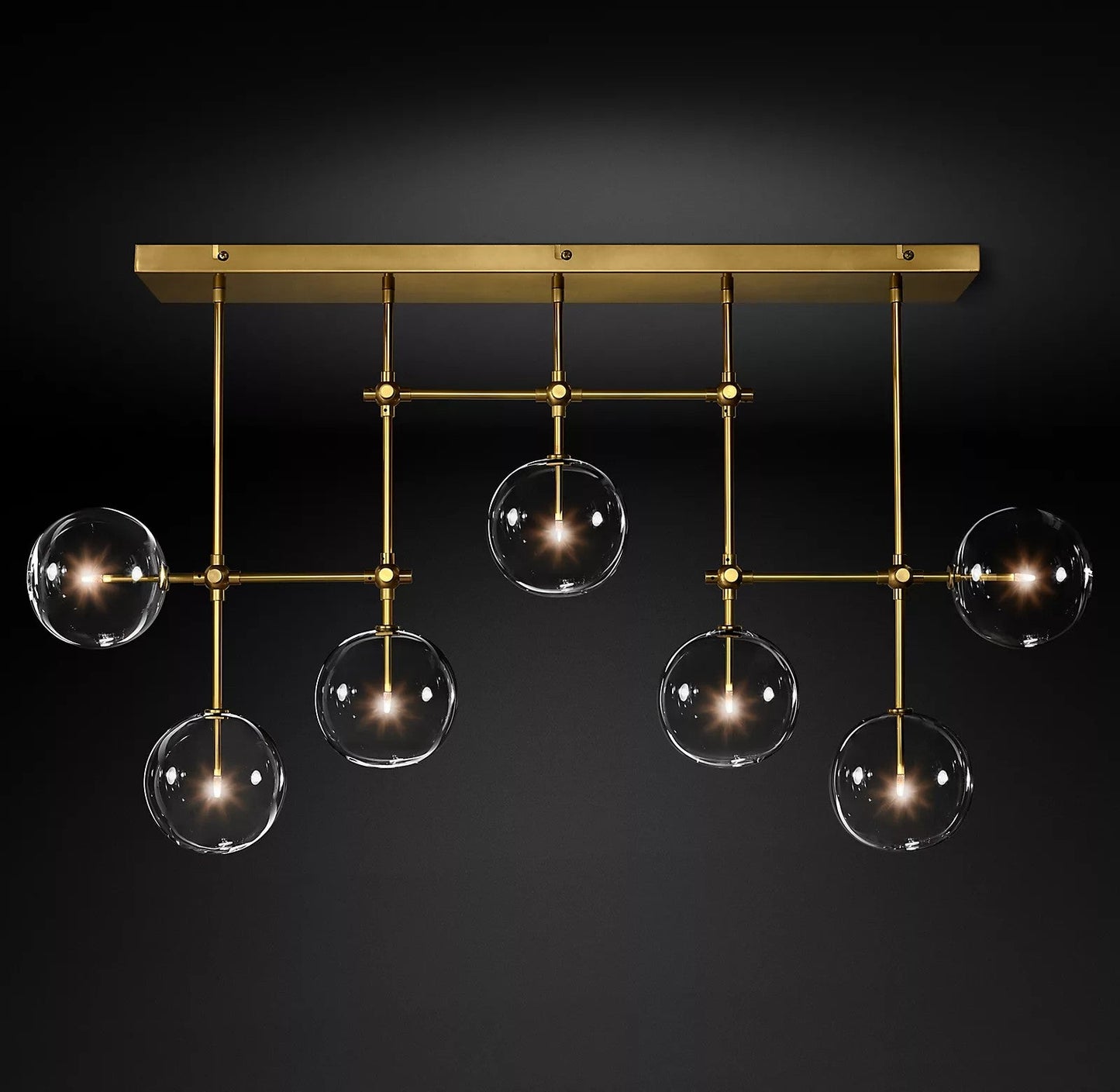 Elegant Glass Globe Mobile Chandelier with Adjustable Height & LED Com