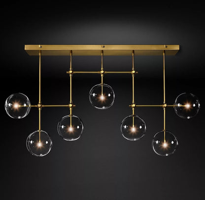 Elegant Glass Globe Mobile Chandelier with Adjustable Height & LED Com