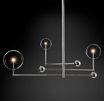 Elegant Glass Globe Mobile Chandelier with Adjustable Height & LED Com