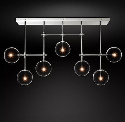 Elegant Glass Globe Mobile Chandelier with Adjustable Height & LED Com