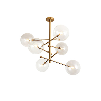 Elegant Glass Globe Mobile Chandelier with Adjustable Height & LED Com