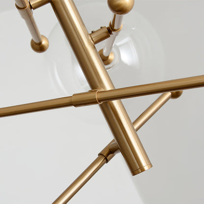 Elegant Glass Globe Mobile Chandelier with Adjustable Height & LED Com