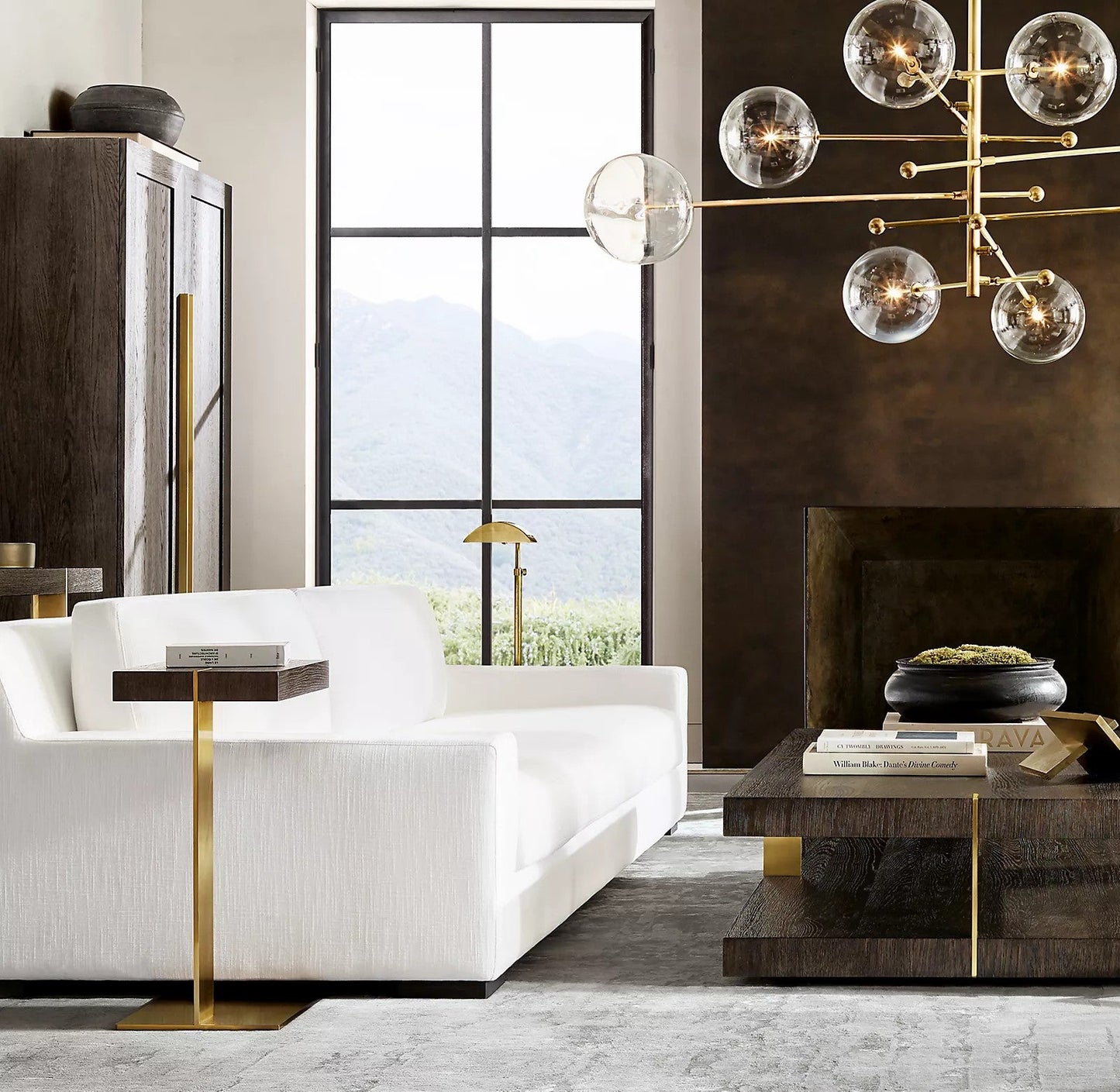 Elegant Glass Globe Mobile Chandelier with Adjustable Height & LED Com