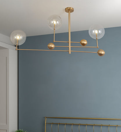 Elegant Glass Globe Mobile Chandelier with Adjustable Height & LED Com