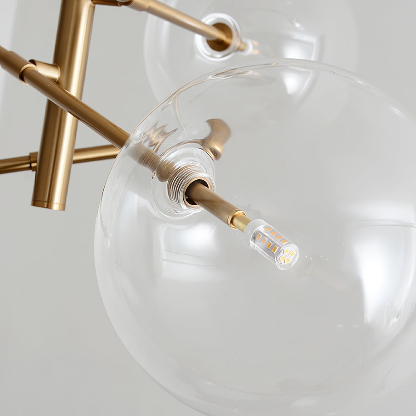 Elegant Glass Globe Mobile Chandelier with Adjustable Height & LED Com