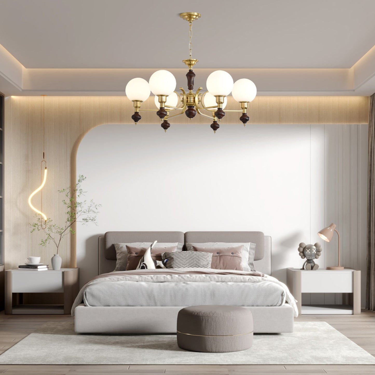 Elegant Globe Orb Chandelier - Adjustable Height, LED Compatible
