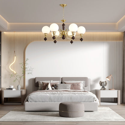 Elegant Globe Orb Chandelier - Adjustable Height, LED Compatible