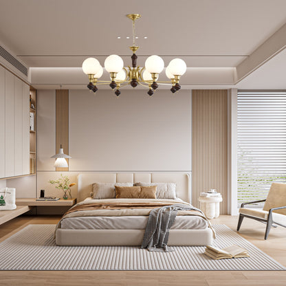 Elegant Globe Orb Chandelier - Adjustable Height, LED Compatible