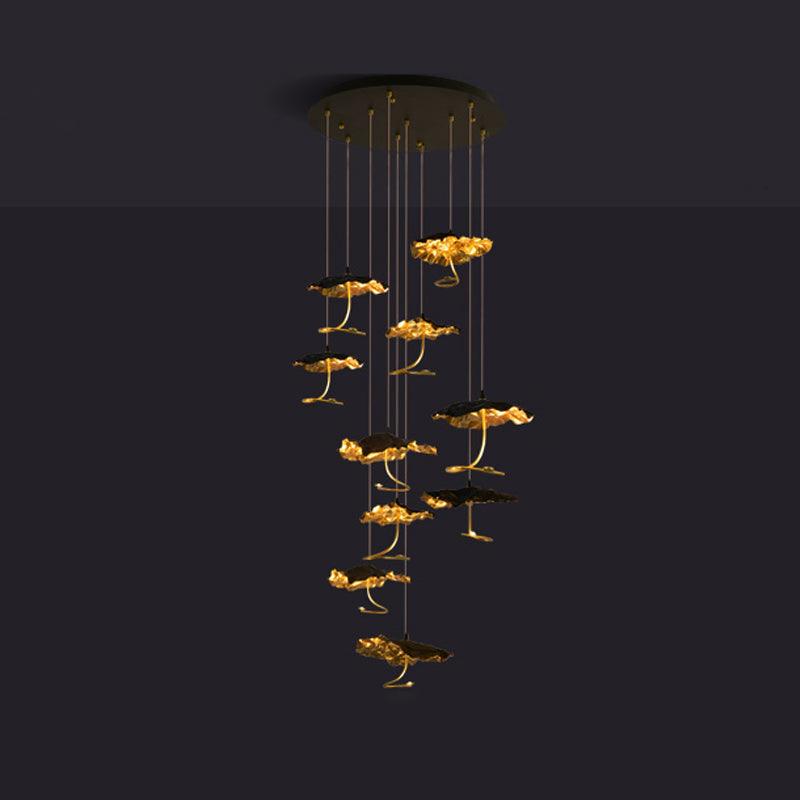 Brass Aviary Constellation Chandelier with Adjustable Height & LED Lig