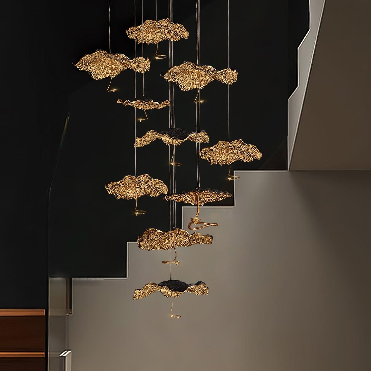 Brass Aviary Constellation Chandelier with Adjustable Height & LED Lig