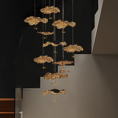 Brass Aviary Constellation Chandelier with Adjustable Height & LED Lig