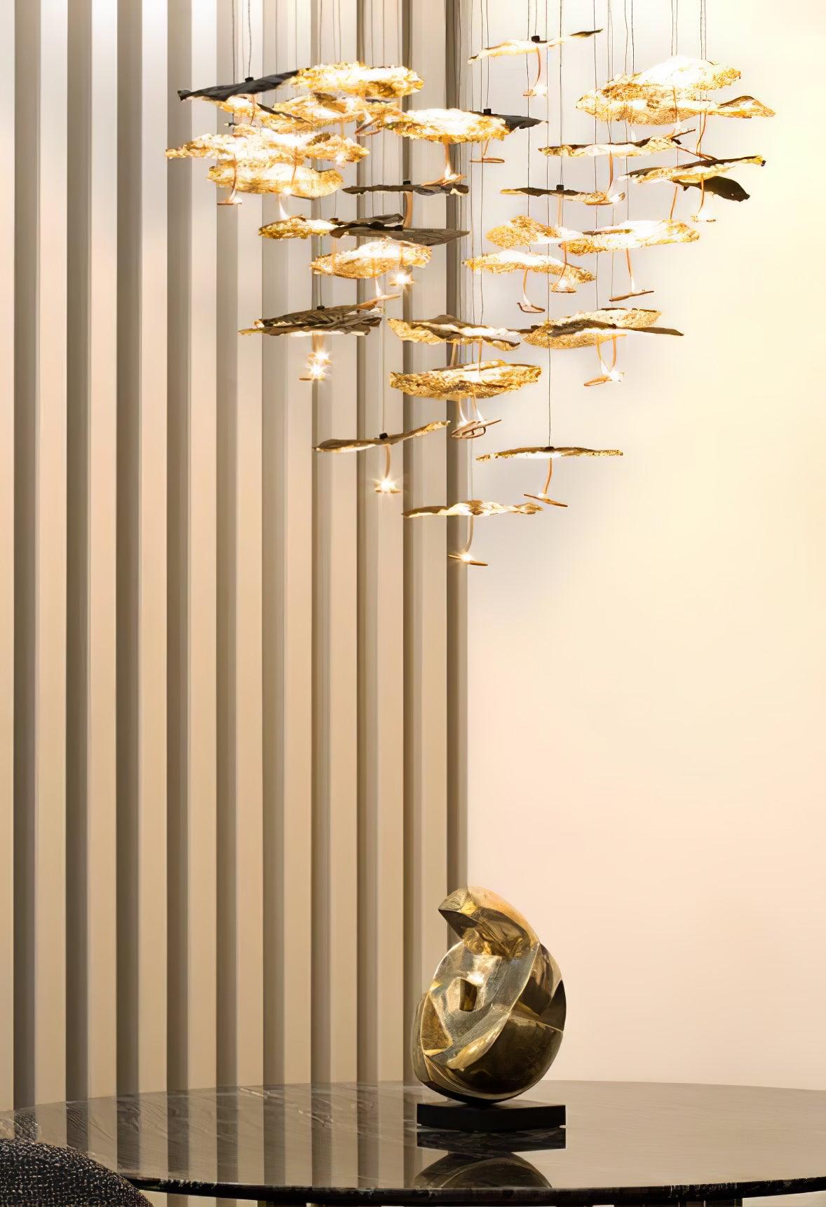 Brass Aviary Constellation Chandelier with Adjustable Height & LED Lig